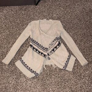 Abercrombie & Fitch Cream and Gray Cardigan